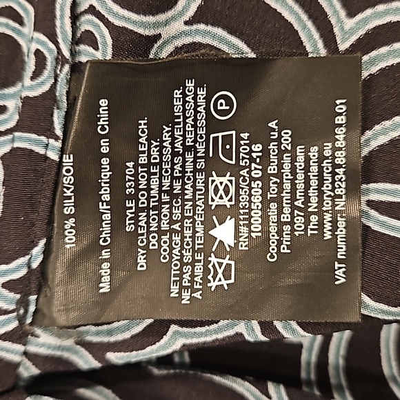 💕TORY BURCH💕 Massey Shirt Dress  ~ 100% Silk Black Pompidou 2 - Picture 14 of 14